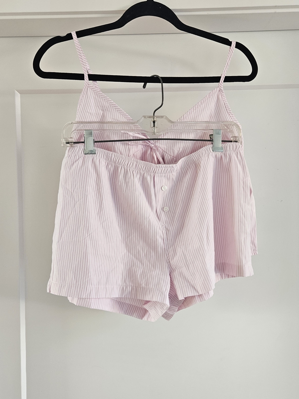 Pink Striped Cotton Cami & Shorts Sleep Set Sz S-M